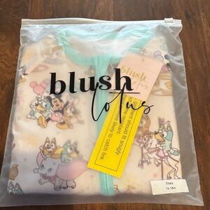 Blush Bluey Disney Footies - Pink, Blue and White